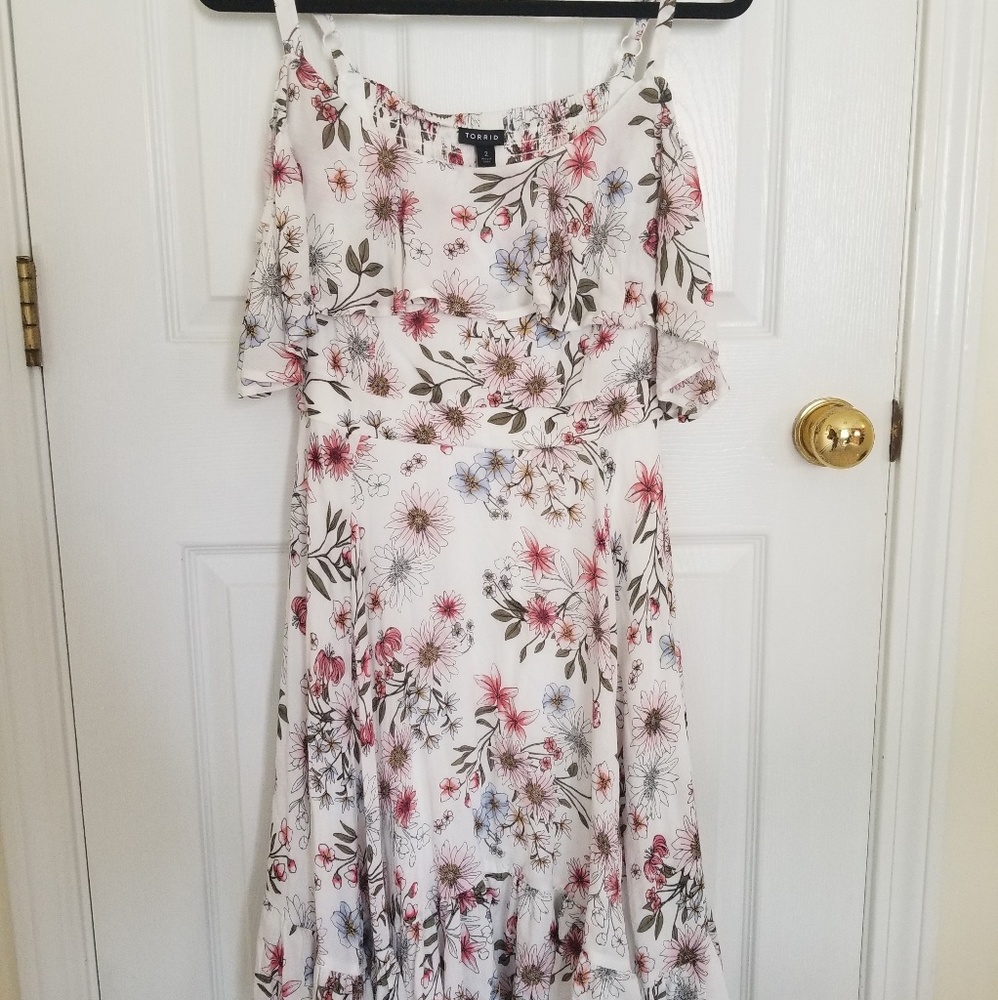 Torrid Floral cold shoulder dress